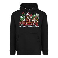 Black festive farm animal christmas truck Heavyweight Hoodie - CowhideDigitalArt