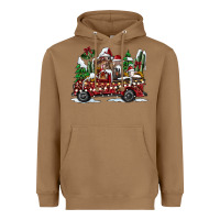 Toasted Coconut festive farm animal christmas truck Heavyweight Hoodie - CowhideDigitalArt