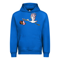 Cobalt stork with black baby girl Urban Hoodie - BarkalooDesign