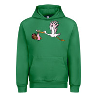 Emerald stork with black baby girl Urban Hoodie - BarkalooDesign
