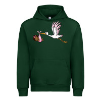 Forest Green stork with black baby girl Urban Hoodie - BarkalooDesign