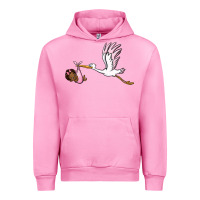 Fuchsia Pink stork with black baby girl Urban Hoodie - BarkalooDesign