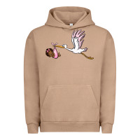 Pigment Burro stork with black baby girl Urban Hoodie - BarkalooDesign