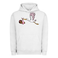 Pigment Lunar Rock stork with black baby girl Urban Hoodie - BarkalooDesign