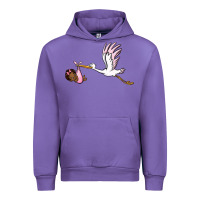 Tulip stork with black baby girl Urban Hoodie - BarkalooDesign