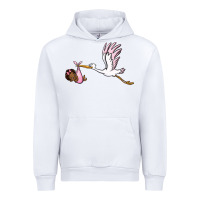 White stork with black baby girl Urban Hoodie - BarkalooDesign