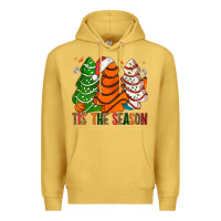 Antique Gold Tis' The Season Basketball Christmas Cakes Premium Hoodie - BundleAndBundleShop