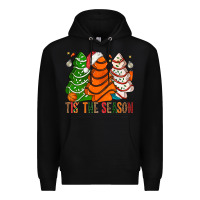 Black Tis' The Season Basketball Christmas Cakes Premium Hoodie - BundleAndBundleShop