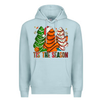 Blue Mist Tis' The Season Basketball Christmas Cakes Premium Hoodie - BundleAndBundleShop