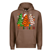 Chestnut Tis' The Season Basketball Christmas Cakes Premium Hoodie - BundleAndBundleShop