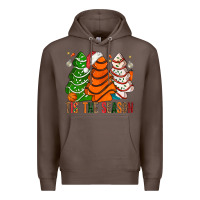 Coffee Tis' The Season Basketball Christmas Cakes Premium Hoodie - BundleAndBundleShop