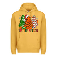 Mustard Tis' The Season Basketball Christmas Cakes Premium Hoodie - BundleAndBundleShop