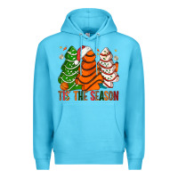 Ocean Blue Tis' The Season Basketball Christmas Cakes Premium Hoodie - BundleAndBundleShop