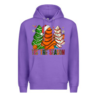 Purple Tis' The Season Basketball Christmas Cakes Premium Hoodie - BundleAndBundleShop