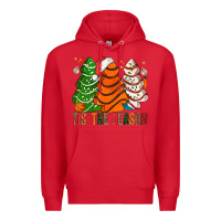 Red Tis' The Season Basketball Christmas Cakes Premium Hoodie - BundleAndBundleShop