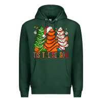 Sports Green Tis' The Season Basketball Christmas Cakes Premium Hoodie - BundleAndBundleShop