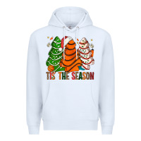 White Tis' The Season Basketball Christmas Cakes Premium Hoodie - BundleAndBundleShop