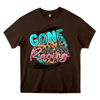 Chocolate Brown gone racing Heavy Core Tee - MaliasSmallBusiness