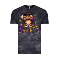 Cloud Black mardi gras teacher caucasian messy bun Vintage Tee - texasbilliewilder