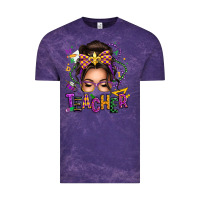 Cloud Purple mardi gras teacher caucasian messy bun Vintage Tee - texasbilliewilder