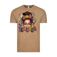 Vintage Coffee mardi gras teacher caucasian messy bun Vintage Tee - texasbilliewilder