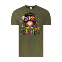 Vintage Olive mardi gras teacher caucasian messy bun Vintage Tee - texasbilliewilder