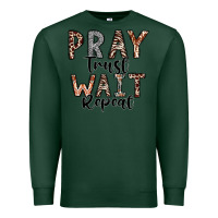 Sports Green Pray Trust Wait Repeat Premium Sweatshirt - CowhideDigitalArt
