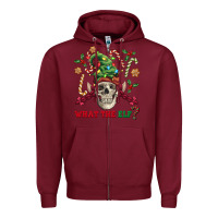 Burgundy what the elf skull Zipper Hoodie - FaDigitalArtStudio