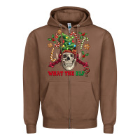 Chestnut what the elf skull Zipper Hoodie - FaDigitalArtStudio