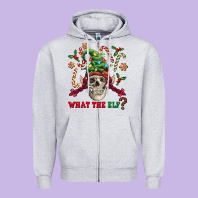 What The Elf Skull Zipper Hoodie Designed By Fadigitalartstudio