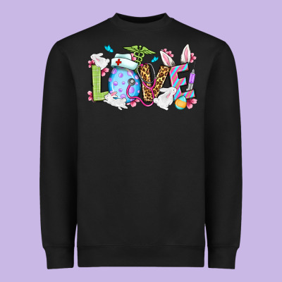Easter Day Love Nurse Heavyweight Sweatshirt Designed By Oliviacreatesart