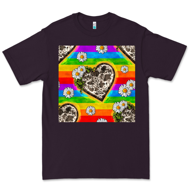 Pride Lgbtq+ Cowhide Hearts And Daisy Patterns Premium Tee by BundleAndBundleShop | Teevron