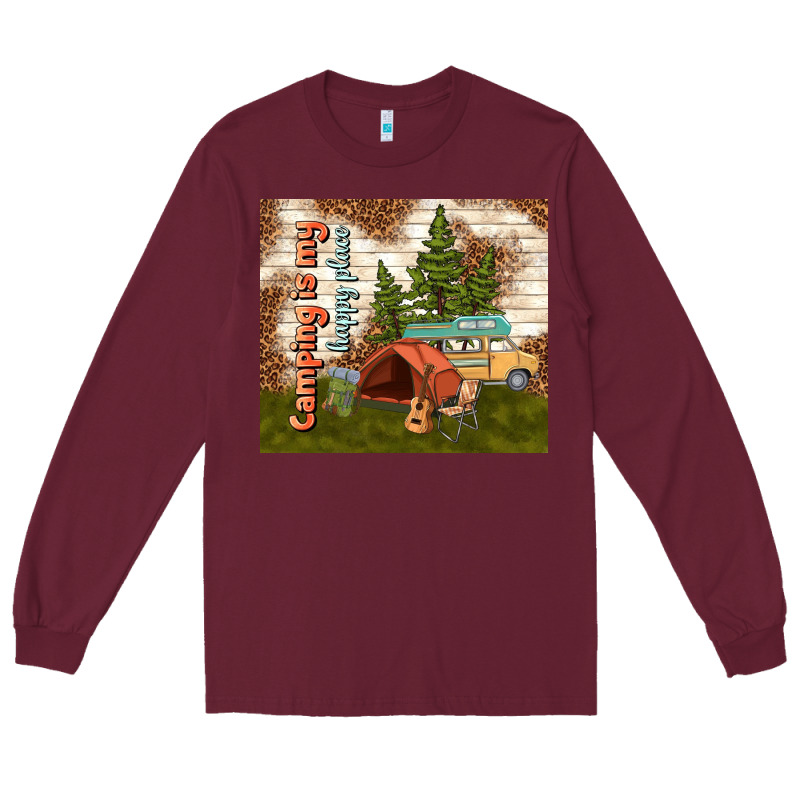 Camping Is My Happy Place Long Sleeve Tee by TumblerDesignByShophia | Teevron