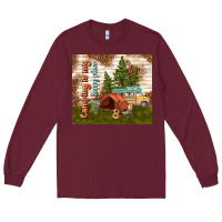 Burgundy camping is my happy place Long Sleeve Tee - TumblerDesignByShophia