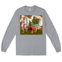Heather Grey camping is my happy place Long Sleeve Tee - TumblerDesignByShophia
