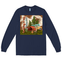 Navy camping is my happy place Long Sleeve Tee - TumblerDesignByShophia