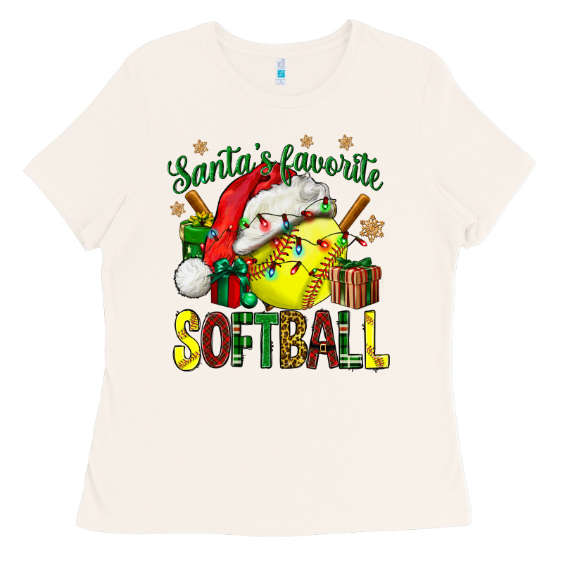 Santa's Favorite Softball Bbs Ladies Tee by BundleAndBundleShop | Teevron