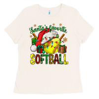 Bone santa's favorite softball bbs Ladies Tee - BundleAndBundleShop