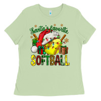 Matcha santa's favorite softball bbs Ladies Tee - BundleAndBundleShop
