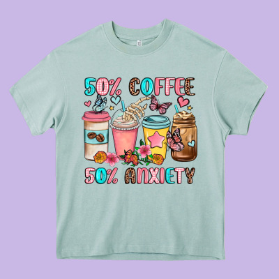 Half Teacher Half Coffee Heavy Core Tee Designed By Jahusdesignshop