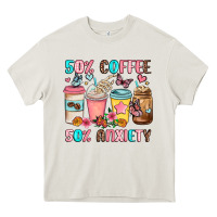 Cream half teacher half coffee Heavy Core Tee - JahusDesignShop