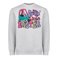 Heather Grey Easter Day Rollin into Easter toddler car Heavyweight Sweatshirt - OliviaCreatesArt