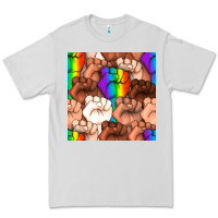 Dove Grey Pride lgbtq fists seamless pattern Premium Tee - BundleAndBundleShop