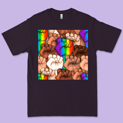 Pride Lgbtq Fists Seamless Pattern Premium Tee Designed By Bundleandbundleshop