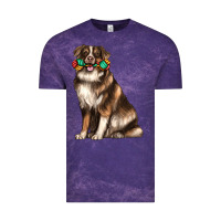 Cloud Purple australian shepherd with rope toy Vintage Tee - texasbilliewilder