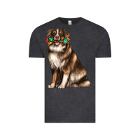 Vintage Black australian shepherd with rope toy Vintage Tee - texasbilliewilder