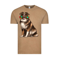 Vintage Coffee australian shepherd with rope toy Vintage Tee - texasbilliewilder