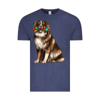 Vintage Denim australian shepherd with rope toy Vintage Tee - texasbilliewilder