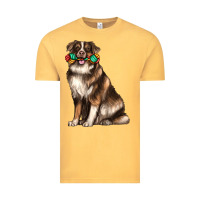 Vintage Mustard australian shepherd with rope toy Vintage Tee - texasbilliewilder