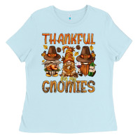 Baby Blue thankful for my gnomies bbs Ladies Tee - BundleAndBundleShop